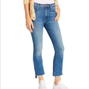 MOTHER Insider Crop Step Fray Flared Jeans Denim